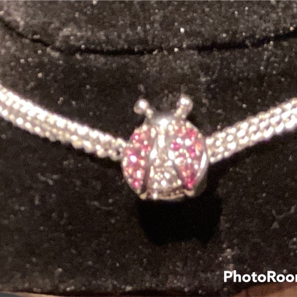 925 Ladybug Charm with red stones - Picture 3 of 3